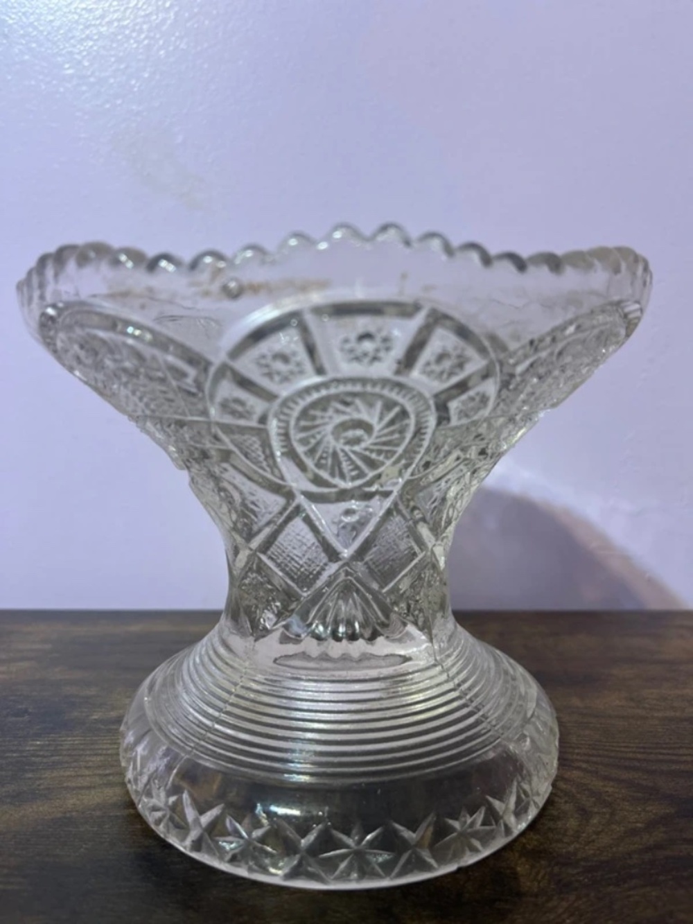 Imperial Glass Ohio Broken Arches Crystal Multi Use Punch Bowl Stand